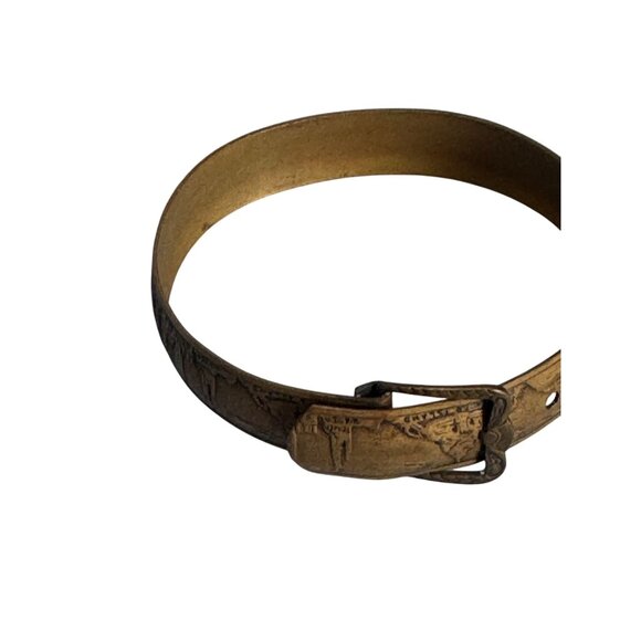 1933 Worlds Fair Etched Brass Childs Bracelet 5.5"  Vintage Collectible - Picture 5 of 5